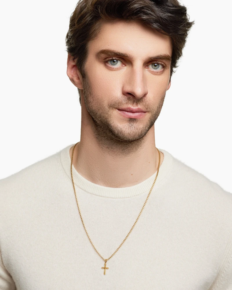 Cross Amulet in 18K Yellow Gold, 35mm