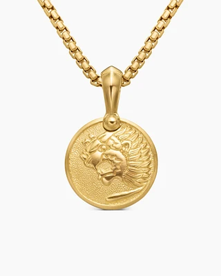 Petrvs® Lion Amulet in 18K Yellow Gold, 18.5mm
