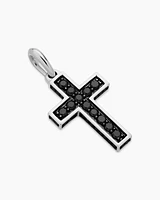 Streamline® Cross Pendant in Sterling Silver with Black Diamonds