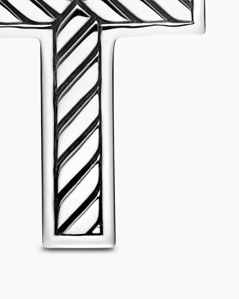Streamline® Cross Pendant in Sterling Silver with Black Diamonds