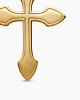 Gothic Cross Amulet in 18K Yellow Gold with Black Diamonds, 36.5mm