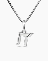 Chai Amulet in Sterling Silver with 18K Yellow Gold, 17mm