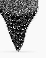 Shark Tooth Amulet in Sterling Silver with Black Diamonds, 27mm