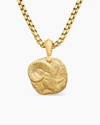 Aries Amulet in 18K Yellow Gold, 27mm