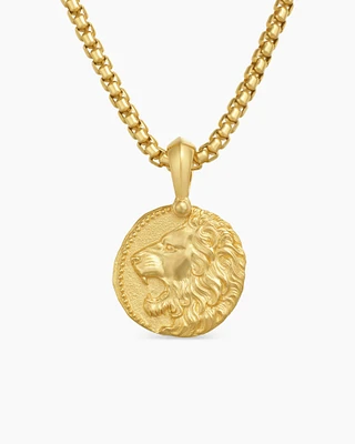 Leo Amulet in 18K Yellow Gold, 27mm