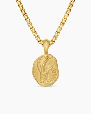 Capricorn Amulet in 18K Yellow Gold, 27mm