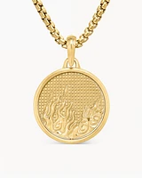 Water and Fire Duality Amulet in 18K Yellow Gold, 30mm