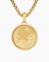 Water and Fire Duality Amulet in 18K Yellow Gold, 30mm