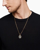 Water and Fire Duality Amulet in Sterling Silver with 18K Yellow Gold, 30mm