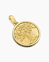 Life and Death Duality Amulet in 18K Yellow Gold with Diamonds, 30mm