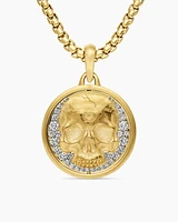 Life and Death Duality Amulet in 18K Yellow Gold with Diamonds, 30mm