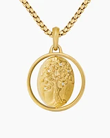 Life and Death Duality Amulet in 18K Yellow Gold with Diamonds, 30mm