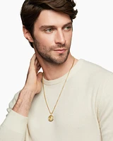 Life and Death Duality Amulet in 18K Yellow Gold with Diamonds, 30mm