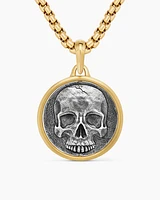 Life and Death Duality Amulet in Sterling Silver with 18K Yellow Gold, 30mm