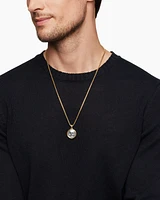 Life and Death Duality Amulet in Sterling Silver with 18K Yellow Gold, 30mm