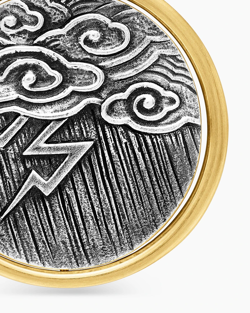 Storm Duality Amulet in Sterling Silver with 18K Yellow Gold, 30mm