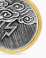 Storm Duality Amulet in Sterling Silver with 18K Yellow Gold, 30mm