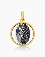 Storm Duality Amulet in Sterling Silver with 18K Yellow Gold, 30mm