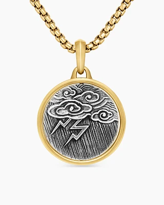 Storm Duality Amulet in Sterling Silver with 18K Yellow Gold, 30mm