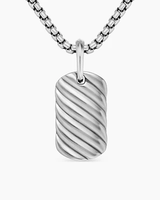 Sculpted Cable Tag in Sterling Silver