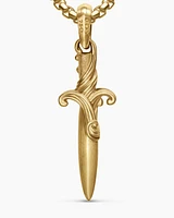 Waves Dagger Amulet in 18K Yellow Gold with Diamonds, 31mm