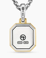 A Initial Amulet in Sterling Silver with 14K Yellow Gold, 17mm
