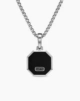 Faceted Stone Amulet in Sterling Silver with Black Onyx, 16mm