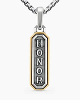 Honor Amulet in Sterling Silver with 14K Yellow Gold, 27mm