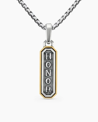 Honor Amulet in Sterling Silver with 14K Yellow Gold, 27mm