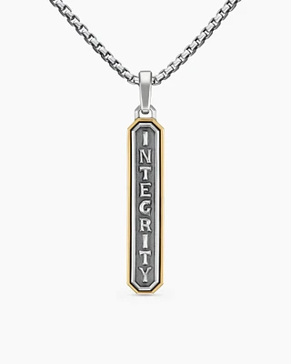Integrity Amulet in Sterling Silver with 14K Yellow Gold, 43mm