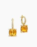 Chatelaine Drop Earrings in 18K Yellow Gold with Diamonds, 11mm