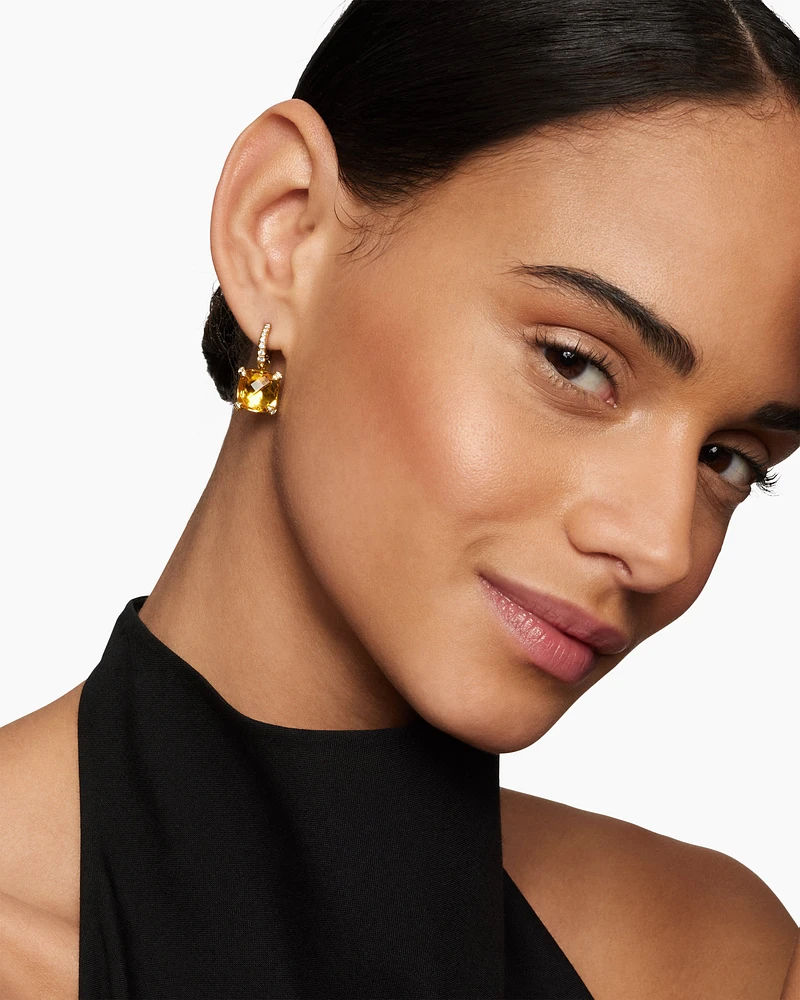 Chatelaine Drop Earrings in 18K Yellow Gold with Diamonds, 11mm