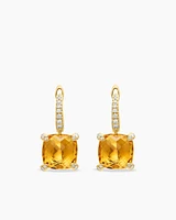 Chatelaine Drop Earrings in 18K Yellow Gold with Diamonds, 11mm