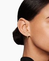 Stax Chain Link Huggie Hoop Earrings in 18K Yellow Gold with Diamonds, 12.5mm