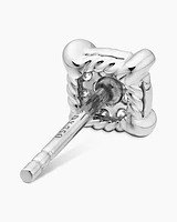 Petite Chatelaine Stud Earrings in 18K White Gold with Pavé, 5mm