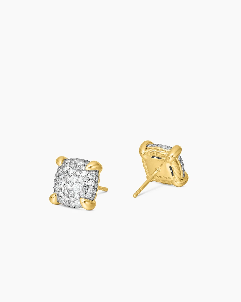 Chatelaine® Stud Earrings in 18K Yellow Gold with Pavé Diamonds