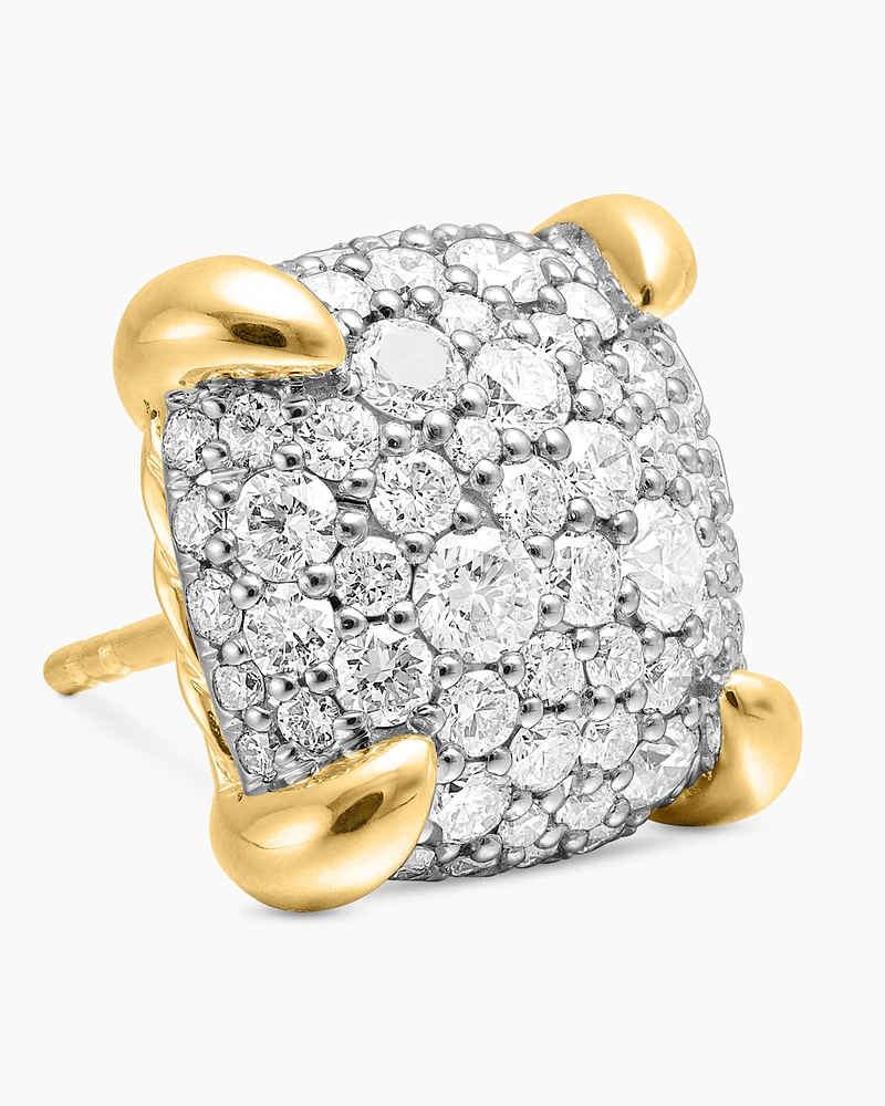 Chatelaine® Stud Earrings in 18K Yellow Gold with Pavé Diamonds
