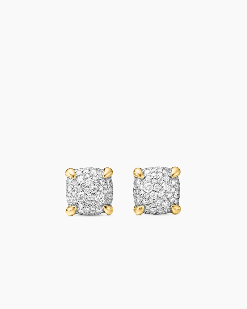 Chatelaine® Stud Earrings in 18K Yellow Gold with Pavé Diamonds