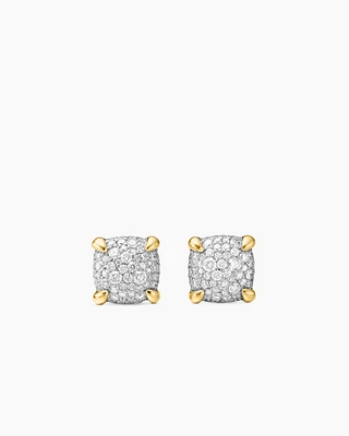 Chatelaine® Stud Earrings in 18K Yellow Gold with Pavé Diamonds
