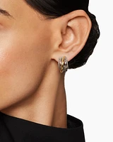 Crossover Shrimp Earrings in 18K Yellow Gold with Diamonds, 19.5mm