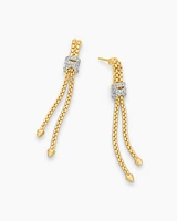Helena Box Chain Drop Earrings in 18K Yellow Gold with Diamonds, 52.8mm