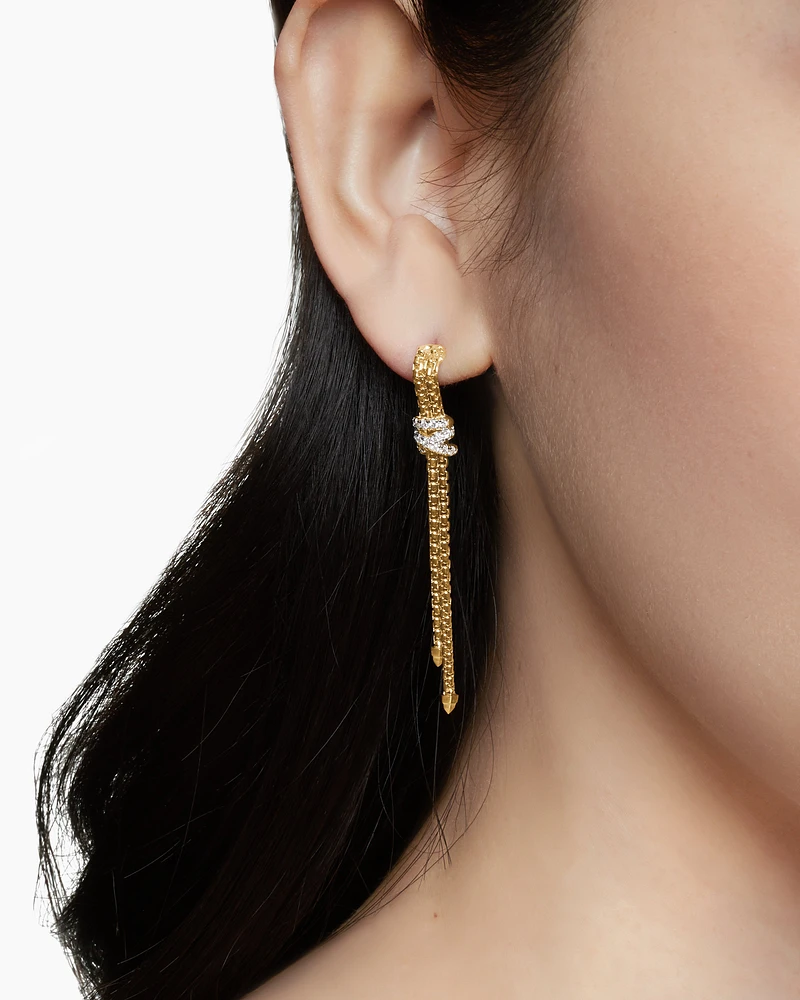 Helena Box Chain Drop Earrings in 18K Yellow Gold with Diamonds, 52.8mm