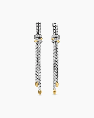 Helena Chain Drop Earrings with 18K Yellow Gold and Diamonds, 50.8mm