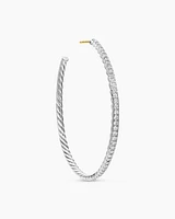 Pavé Hoop Earrings in Sterling Silver with Diamonds