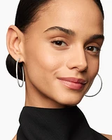 Pavé Hoop Earrings in Sterling Silver with Diamonds