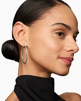 Pavé Hoop Earrings in Sterling Silver with Diamonds