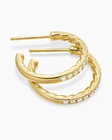 Pavé Hoop Earrings in 18K Yellow Gold with Diamonds
