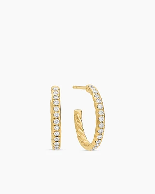 Pavé Hoop Earrings in 18K Yellow Gold with Diamonds