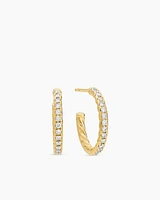 Pavé Hoop Earrings in 18K Yellow Gold with Diamonds