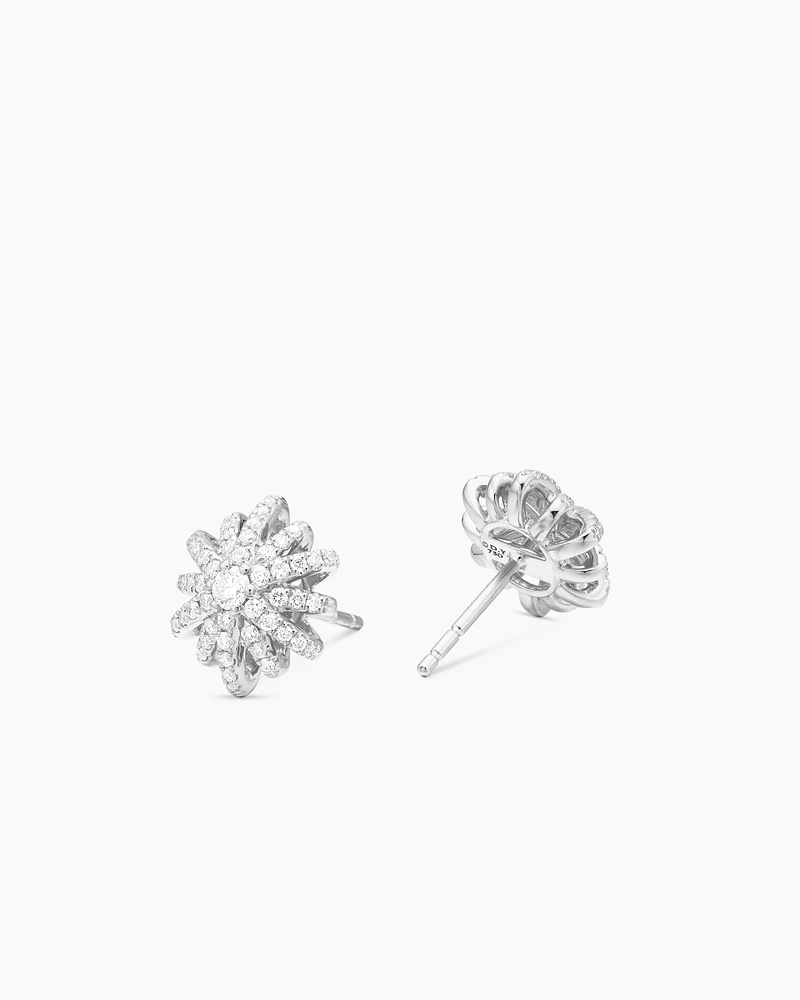 Starburst Stud Earrings in 18K Gold with Diamonds